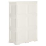 Armoire plastique 79x43x125 cm design de bois blanc angora – Image 6