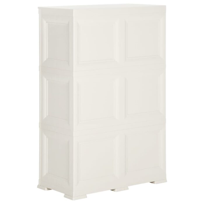 Armoire plastique 79x43x125 cm design de bois blanc angora – Image 6