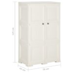 Armoire plastique 79x43x125 cm design de bois blanc angora – Image 7