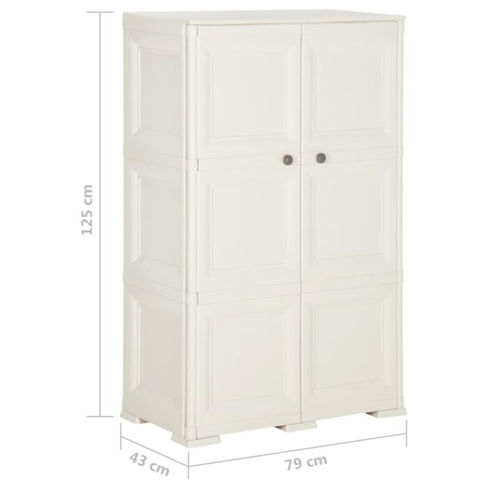 Armoire plastique 79x43x125 cm design de bois blanc angora – Image 7