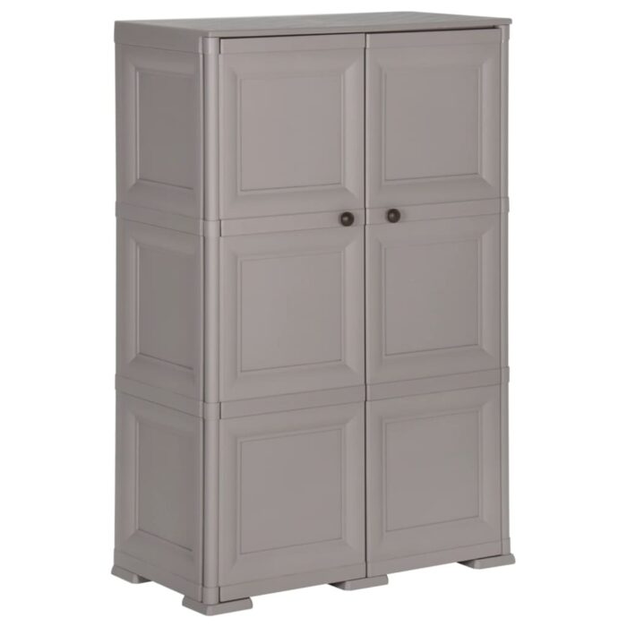 Armoire en plastique 79x43x125 cm Design de bois Gris – Image 1