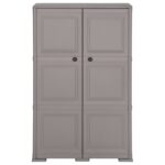 Armoire en plastique 79x43x125 cm Design de bois Gris – Image 3