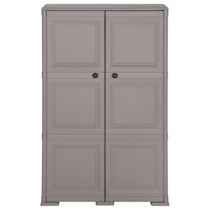 Armoire en plastique 79x43x125 cm Design de bois Gris – Image 3