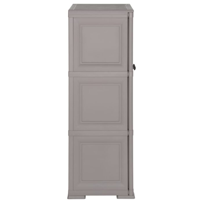 Armoire en plastique 79x43x125 cm Design de bois Gris – Image 4