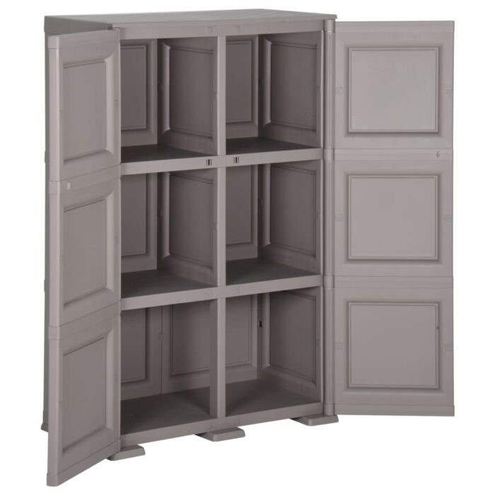 Armoire en plastique 79x43x125 cm Design de bois Gris – Image 5
