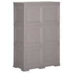 Armoire en plastique 79x43x125 cm Design de bois Gris – Image 6