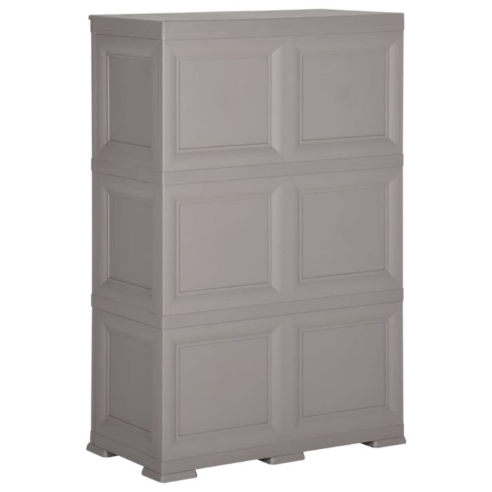 Armoire en plastique 79x43x125 cm Design de bois Gris – Image 6