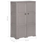 Armoire en plastique 79x43x125 cm Design de bois Gris – Image 7