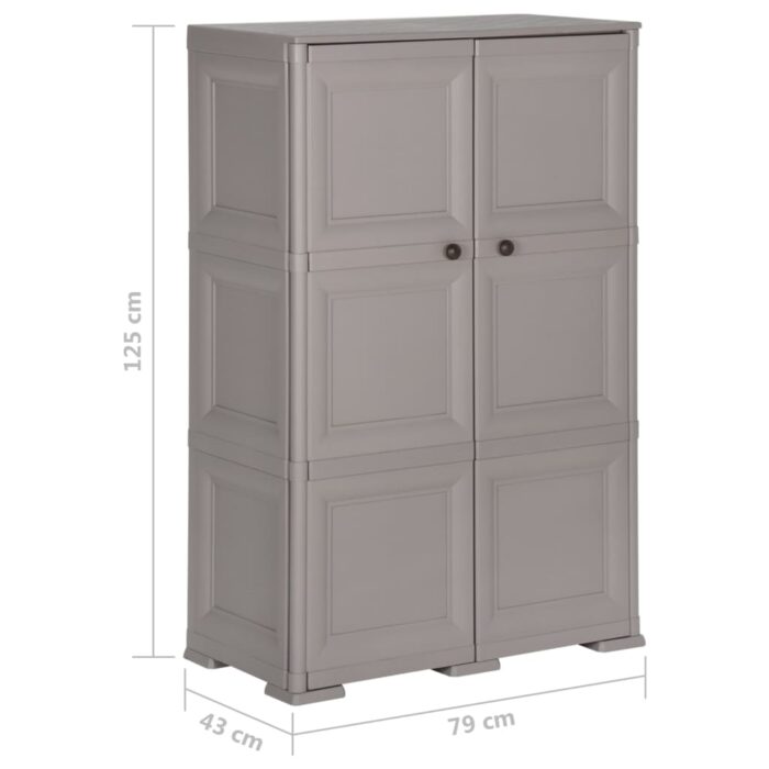 Armoire en plastique 79x43x125 cm Design de bois Gris – Image 7