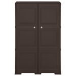 Armoire en plastique 79x43x125 cm Design de bois Marron – Image 3