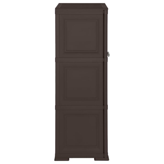 Armoire en plastique 79x43x125 cm Design de bois Marron – Image 4