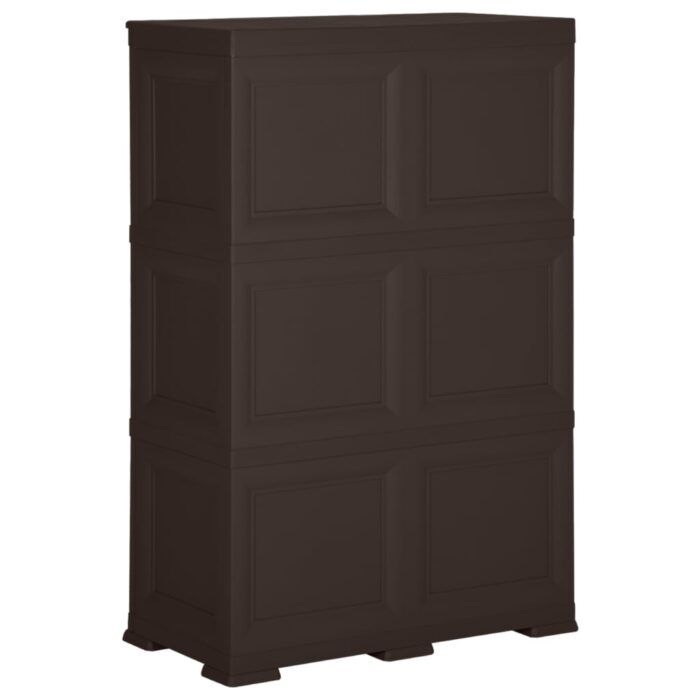 Armoire en plastique 79x43x125 cm Design de bois Marron – Image 6