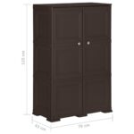 Armoire en plastique 79x43x125 cm Design de bois Marron – Image 7