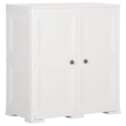 Armoire plastique 79x43x85,5 cm design de bois blanc angora