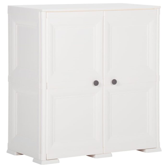 Armoire plastique 79x43x85,5 cm design de bois blanc angora – Image 1