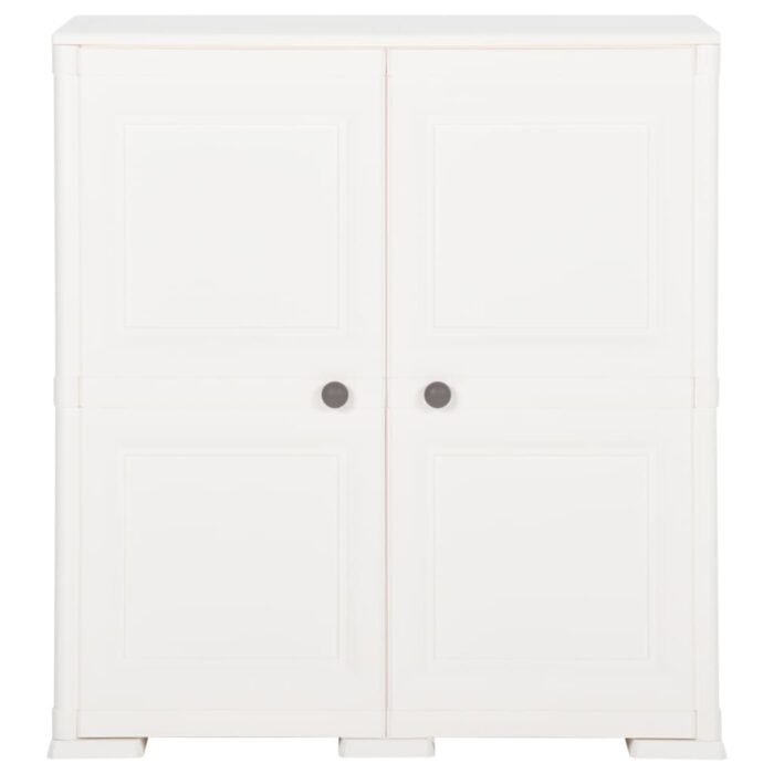Armoire plastique 79x43x85,5 cm design de bois blanc angora – Image 3