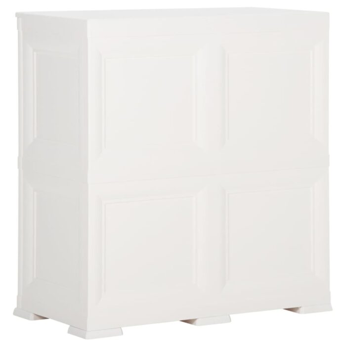Armoire plastique 79x43x85,5 cm design de bois blanc angora – Image 5
