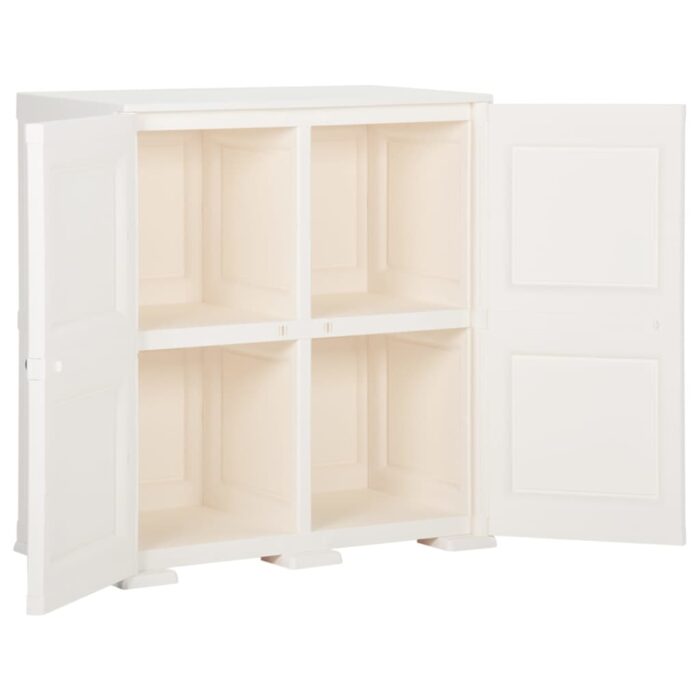 Armoire plastique 79x43x85,5 cm design de bois blanc angora – Image 6