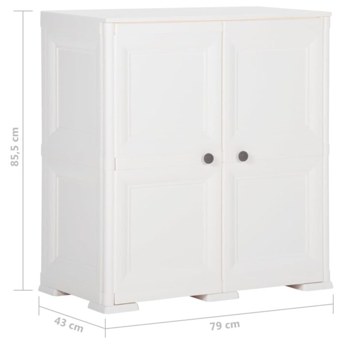Armoire plastique 79x43x85,5 cm design de bois blanc angora – Image 7