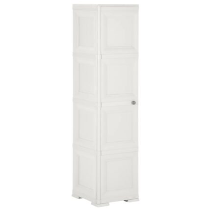 Armoire plastique 40x43x164 cm design de bois blanc angora