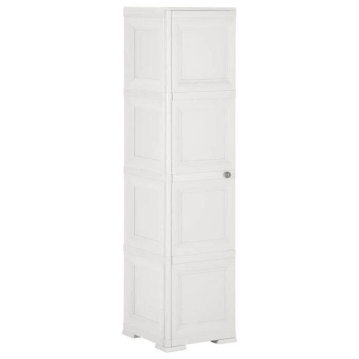 Armoire plastique 40x43x164 cm design de bois blanc angora – Image 1