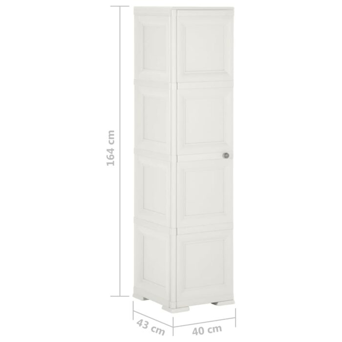 Armoire plastique 40x43x164 cm design de bois blanc angora – Image 7