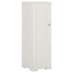 Armoire plastique 40x43x125 cm design de bois blanc angora