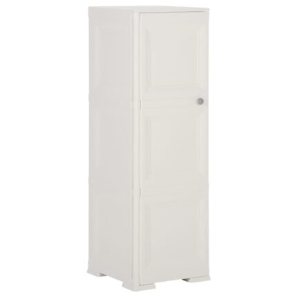 Armoire plastique 40x43x125 cm design de bois blanc angora