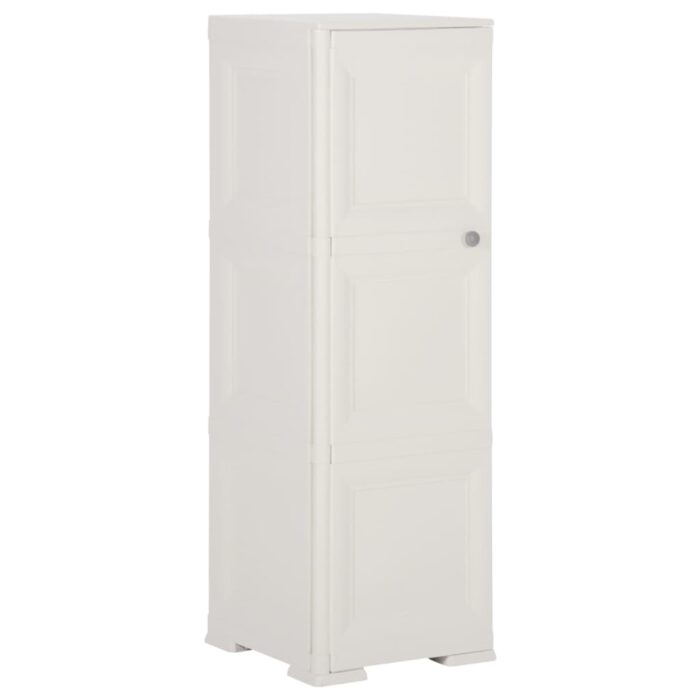 Armoire plastique 40x43x125 cm design de bois blanc angora – Image 1