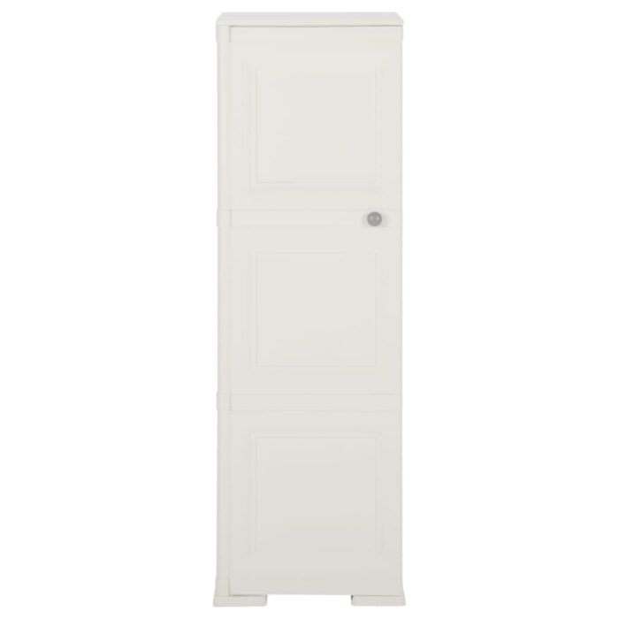 Armoire plastique 40x43x125 cm design de bois blanc angora – Image 2