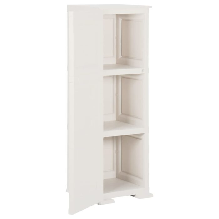 Armoire plastique 40x43x125 cm design de bois blanc angora – Image 3