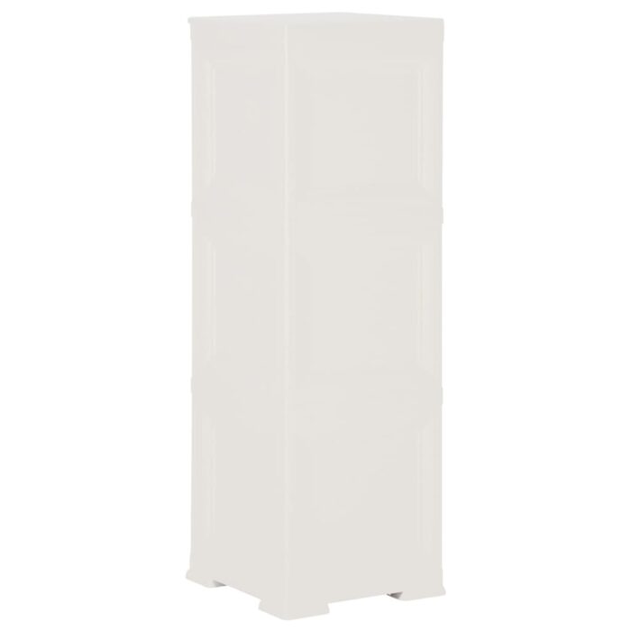 Armoire plastique 40x43x125 cm design de bois blanc angora – Image 4