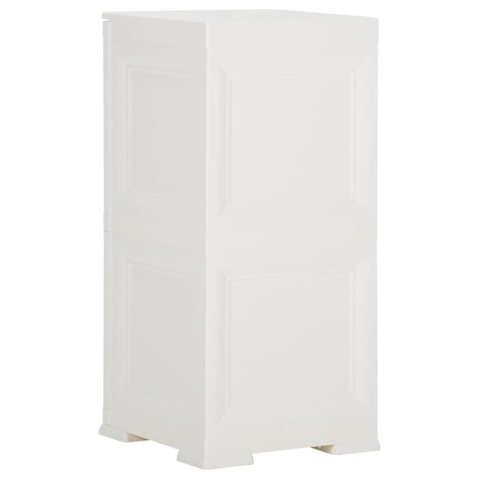 Armoire plastique 40x43x85,5 cm design de bois blanc angora – Image 4