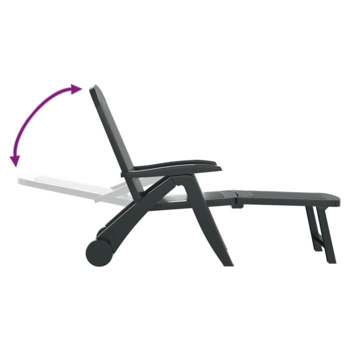 Chaise longue pliable Polypropylène Vert – Image 3