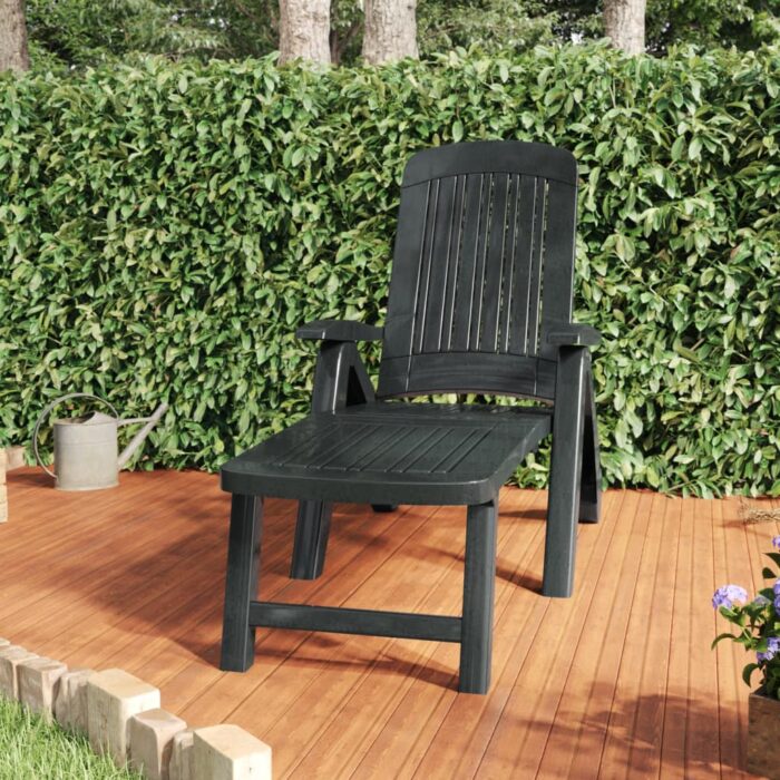 Chaise longue pliable Polypropylène Vert – Image 1