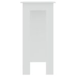 Table de bar et étagère Blanc 102x50x103,5 cm Bois d'ingénierie – Image 4