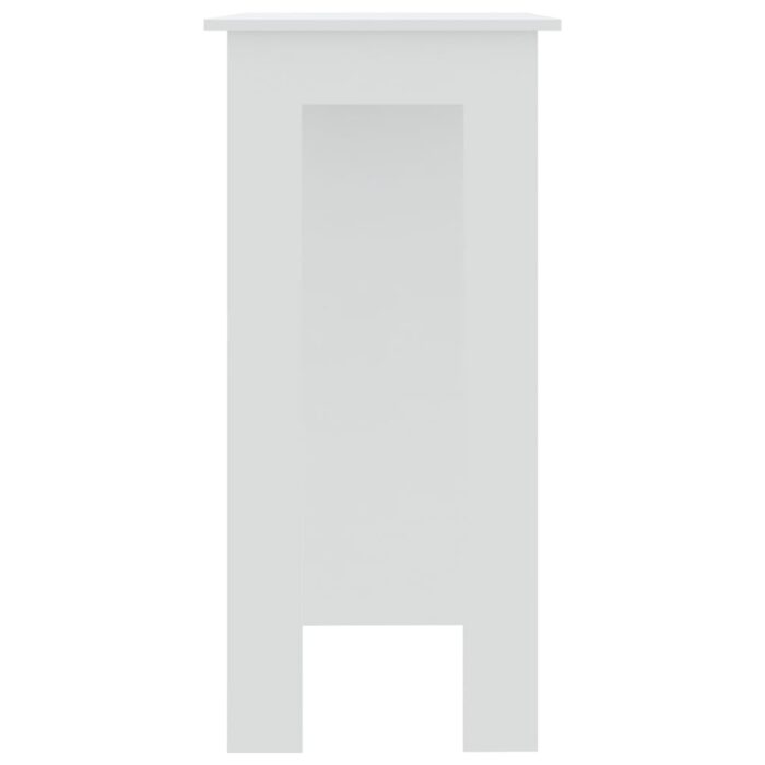 Table de bar et étagère Blanc 102x50x103,5 cm Bois d'ingénierie – Image 4