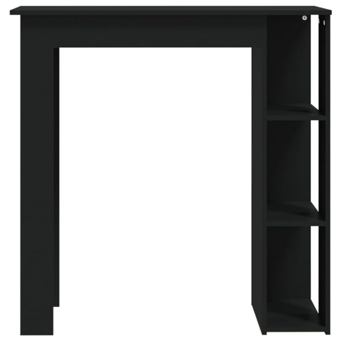 Table de bar avec étagère Noir 102x50x103,5cm Bois d'ingénierie – Image 3