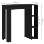 Table de bar avec étagère Noir 102x50x103,5cm Bois d'ingénierie – Image 5