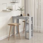 Table de bar avec étagère Gris béton Bois d'ingénierie – Image 2