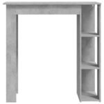 Table de bar avec étagère Gris béton Bois d'ingénierie – Image 3