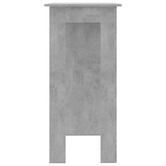 Table de bar avec étagère Gris béton Bois d'ingénierie – Image 4