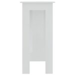Table de bar et étagère Blanc brillant Bois d'ingénierie – Image 4