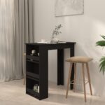 Table de bar et rangement Noir 102x50x103,5cm Bois d'ingénierie – Image 2