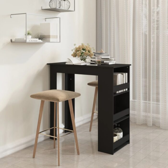 VXL8720286834251_m_en_hd_1.jpg Table de bar et rangement Noir 102x50x103,5cm Bois d'ingénierie – Image 1