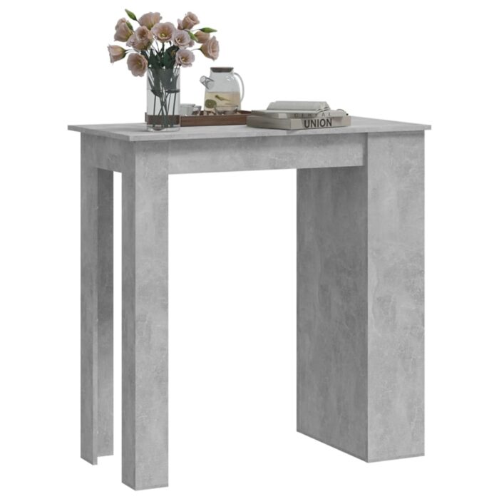 Table de bar à étagère de rangement Gris béton 102x50x103,5 cm – Image 2