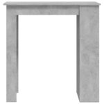 Table de bar à étagère de rangement Gris béton 102x50x103,5 cm – Image 3