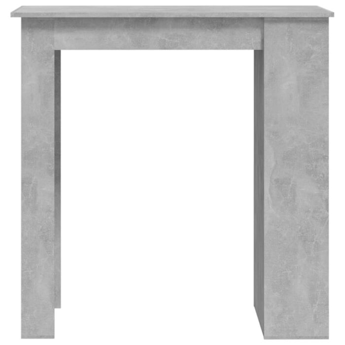 Table de bar à étagère de rangement Gris béton 102x50x103,5 cm – Image 3