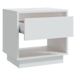 Table de chevet Blanc 45x34x44 cm bois d'ingénierie – Image 2