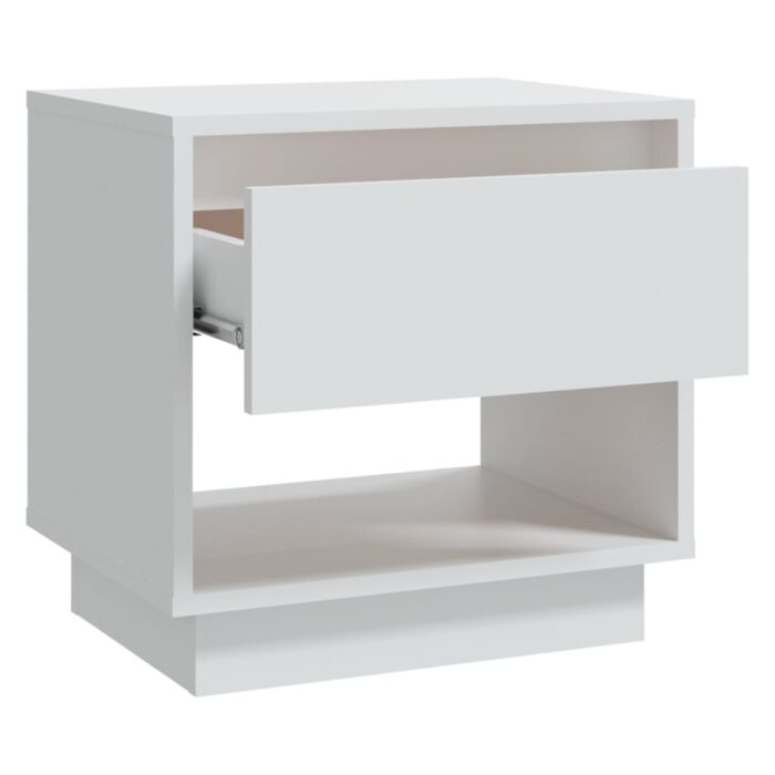 Table de chevet Blanc 45x34x44 cm bois d'ingénierie – Image 2